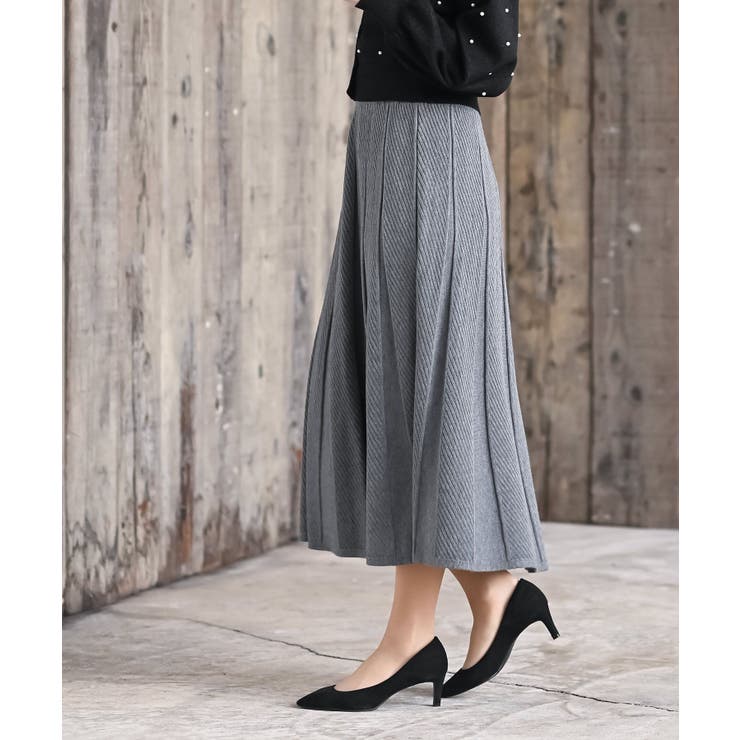 縦柄ニットフレアースカート | rps | 詳細画像3 