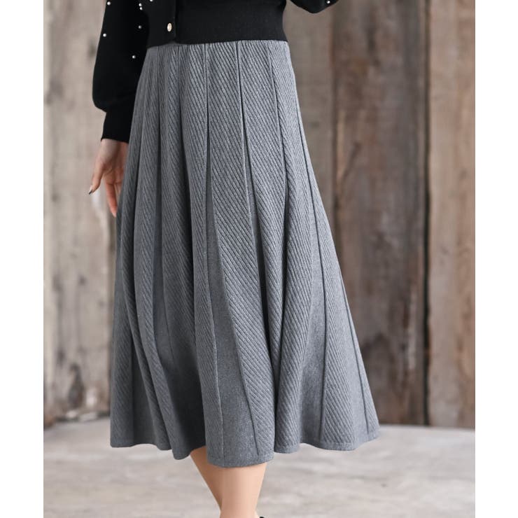 縦柄ニットフレアースカート | rps | 詳細画像6 