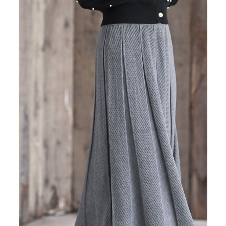 縦柄ニットフレアースカート | rps | 詳細画像7 