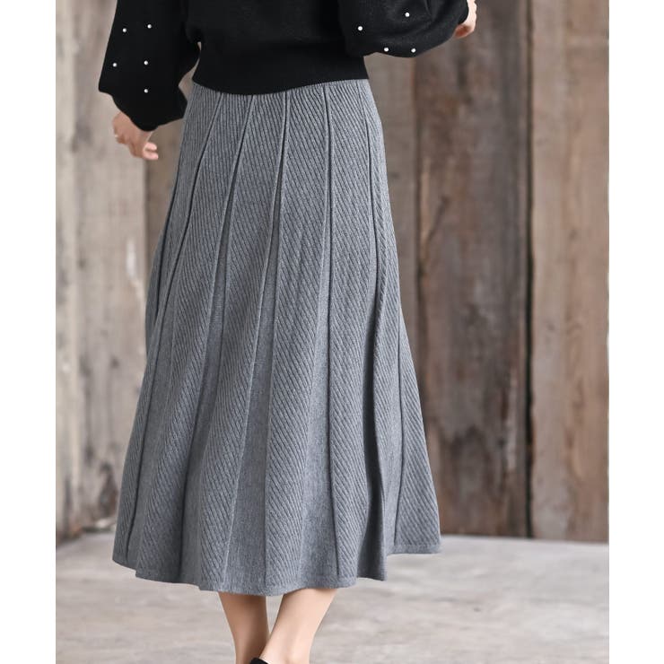 縦柄ニットフレアースカート | rps | 詳細画像8 