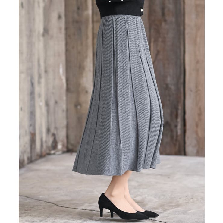 グレー | 縦柄ニットフレアースカート | rps