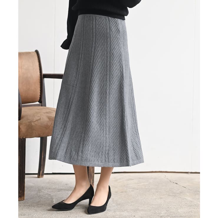 ニット綾柄プリーツスカート | rps | 詳細画像1 