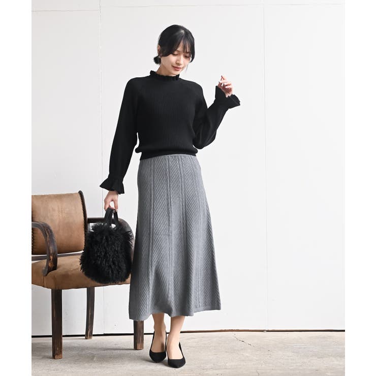 ニット綾柄プリーツスカート | rps | 詳細画像2 