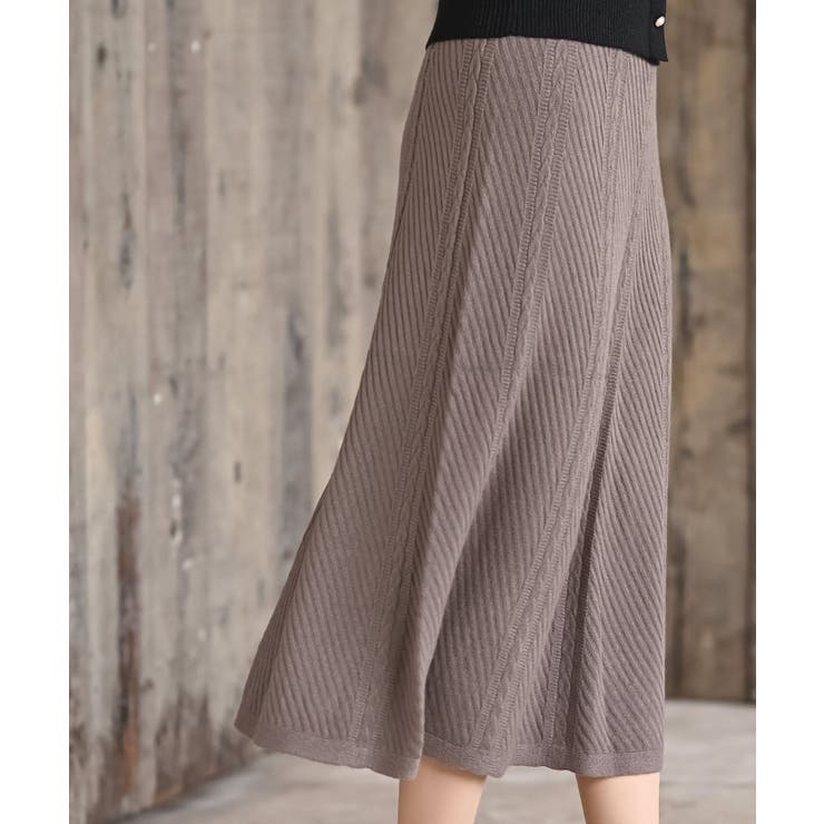 ニット綾柄プリーツスカート | rps | 詳細画像24 