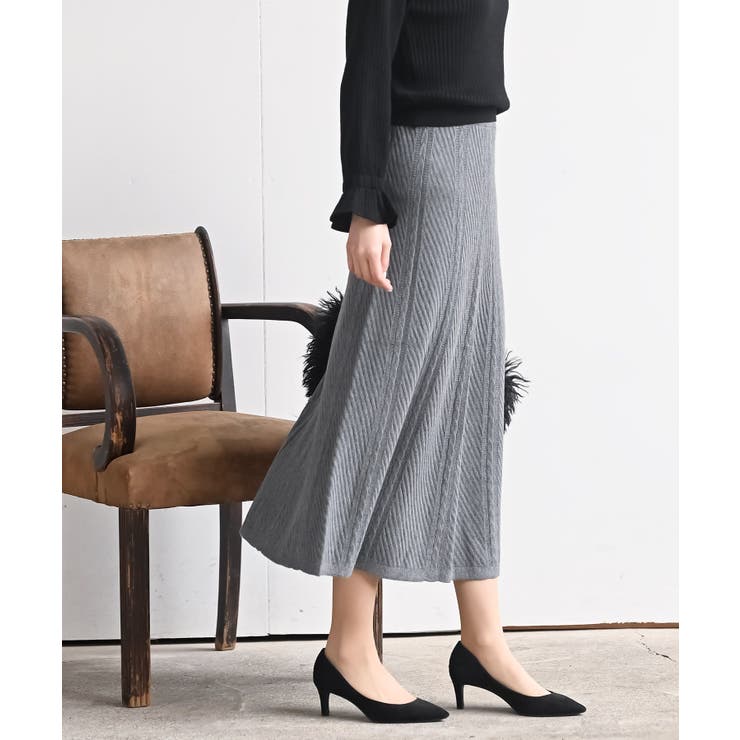 ニット綾柄プリーツスカート | rps | 詳細画像3 
