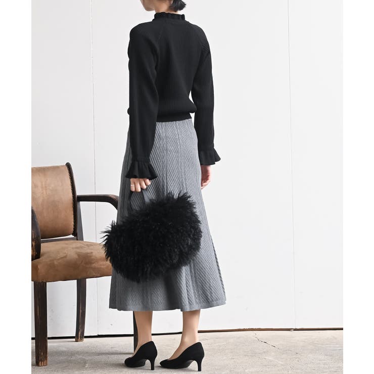 ニット綾柄プリーツスカート | rps | 詳細画像4 