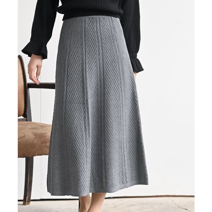 ニット綾柄プリーツスカート | rps | 詳細画像6 