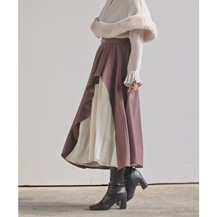 ビット付きラッフルアシメトリー切替スカート | rps | 詳細画像11 