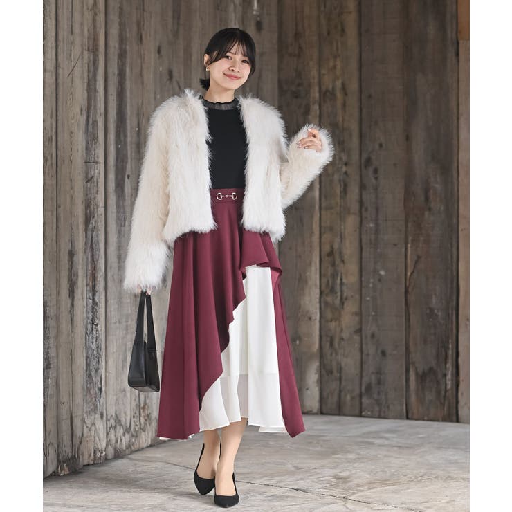 ビット付きラッフルアシメトリー切替スカート | rps | 詳細画像19 