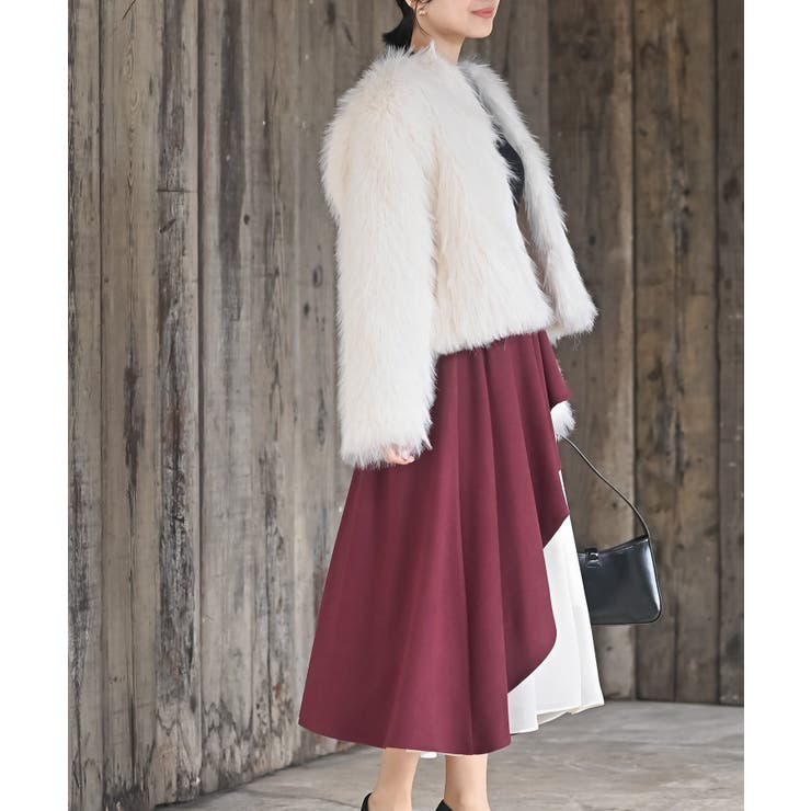 ビット付きラッフルアシメトリー切替スカート | rps | 詳細画像22 