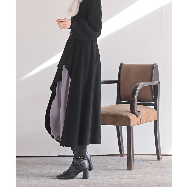 ビット付きラッフルアシメトリー切替スカート | rps | 詳細画像3 