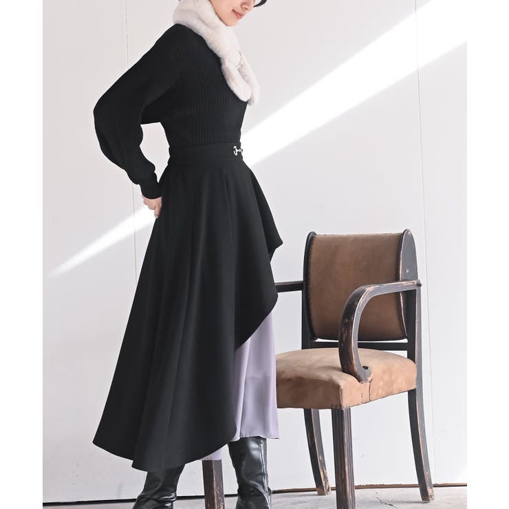 ビット付きラッフルアシメトリー切替スカート | rps | 詳細画像5 