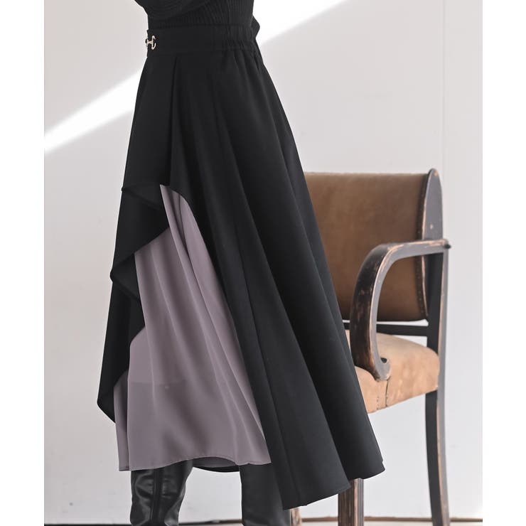 ビット付きラッフルアシメトリー切替スカート | rps | 詳細画像7 