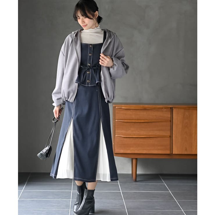 シフォンプリーツ切替セットアップ風ジャンスカ | rps | 詳細画像17 