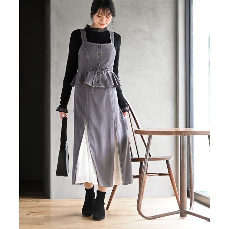 シフォンプリーツ切替セットアップ風ジャンスカ | rps | 詳細画像2 