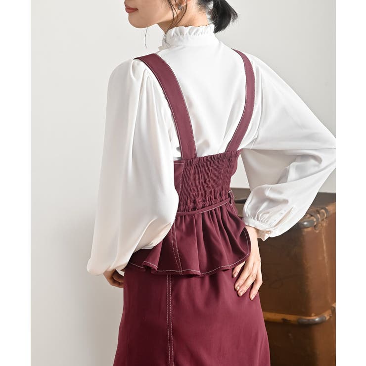 シフォンプリーツ切替セットアップ風ジャンスカ | rps | 詳細画像23 