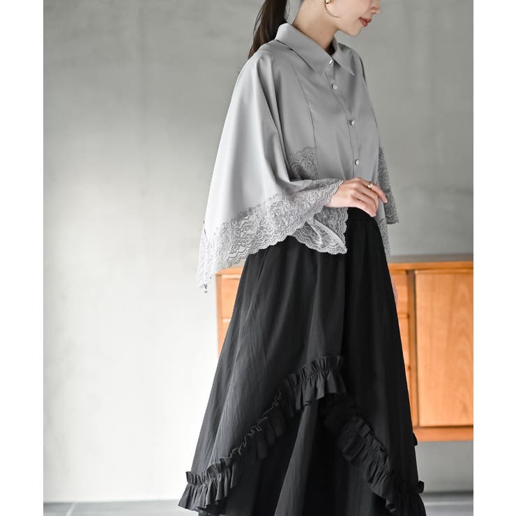 ふちどりレースケープブラウス | rps | 詳細画像11 