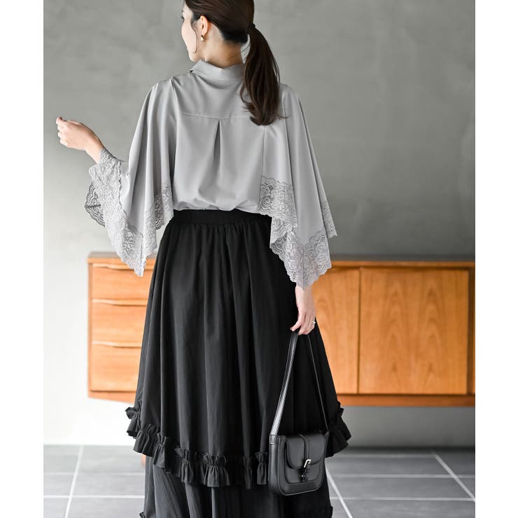 ふちどりレースケープブラウス | rps | 詳細画像12 