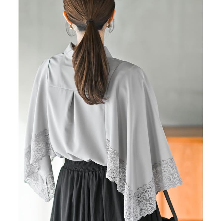 ふちどりレースケープブラウス | rps | 詳細画像15 