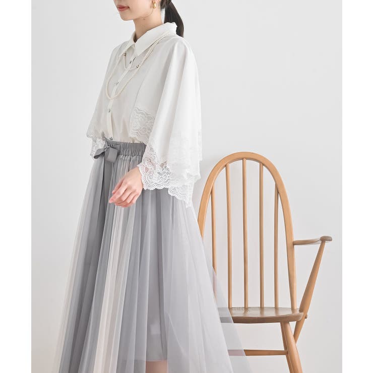 ふちどりレースケープブラウス | rps | 詳細画像3 
