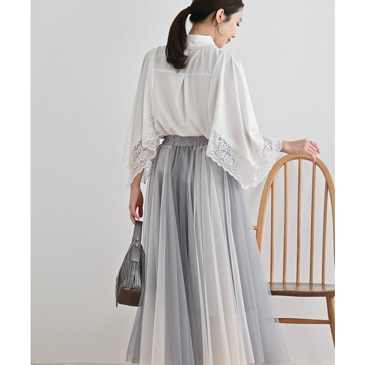 ふちどりレースケープブラウス | rps | 詳細画像4 