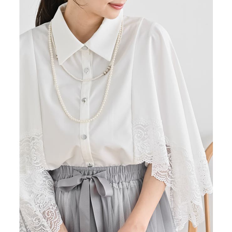 ふちどりレースケープブラウス | rps | 詳細画像5 