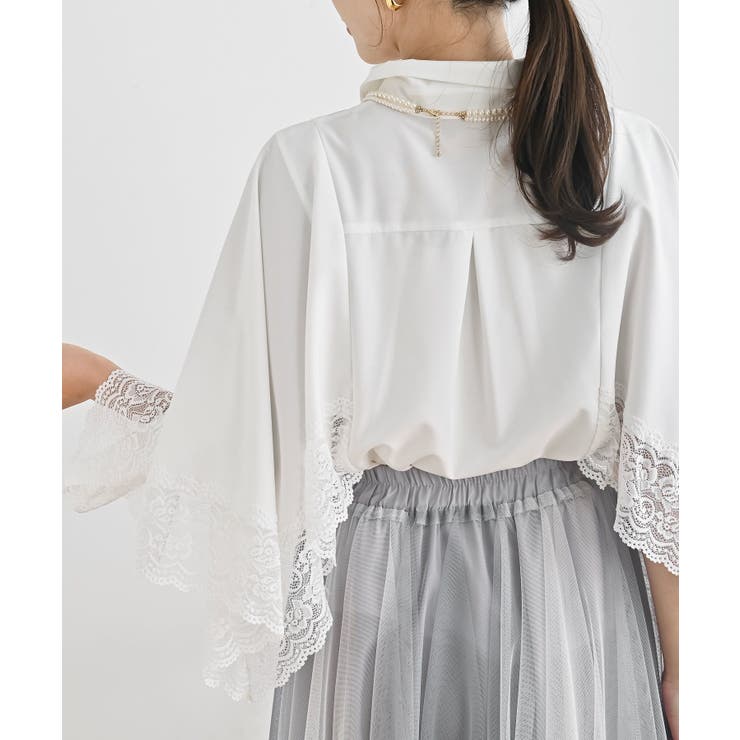 ふちどりレースケープブラウス | rps | 詳細画像7 
