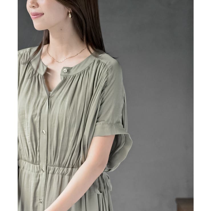 ウ゛ィンテージサテンバンドカラーワンピース | rps | 詳細画像14 