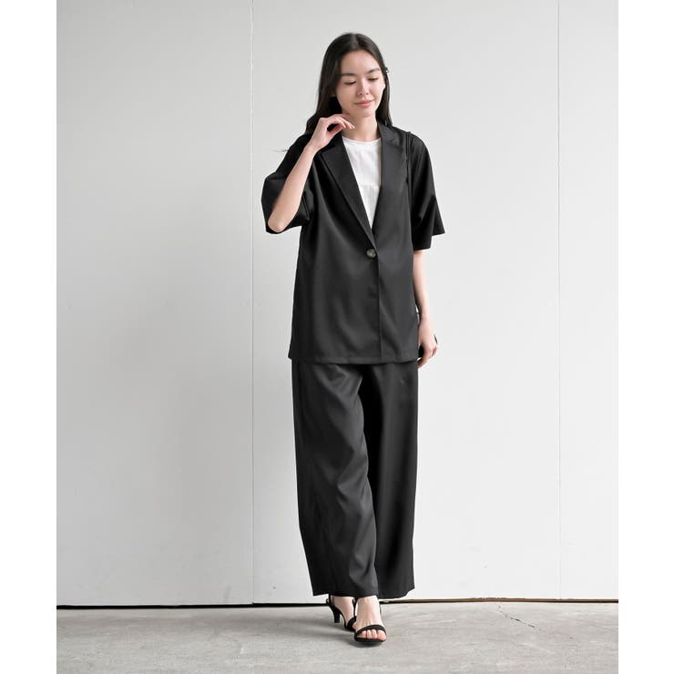 半袖テーラージャケット＋ワイドパンツセットアップ | rps | 詳細画像11 