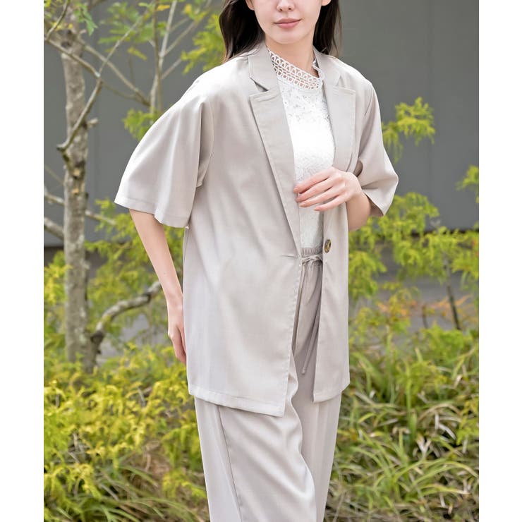 半袖テーラージャケット＋ワイドパンツセットアップ | rps | 詳細画像15 