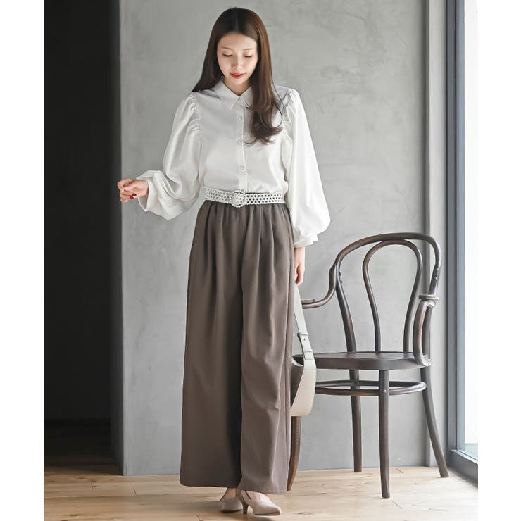 バルーンショートベスト＋ワイドパンツセットアップ[品番