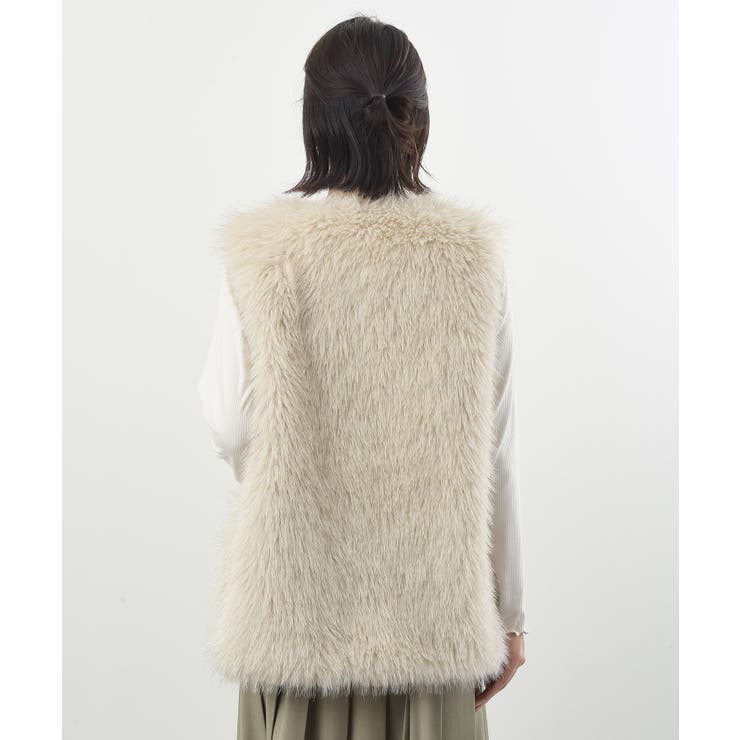 美品　LUGER ファーベスト ラメ入りフェイクファーベスト[品番：RPSW0003950]｜rps（アール