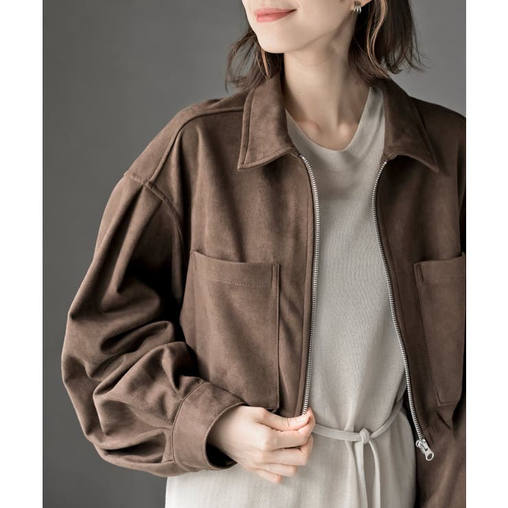 ブラウン | スエードポンチショートブルゾン | rps