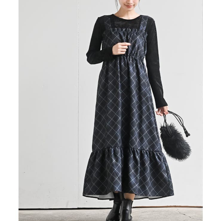 ネイビー | インナーＳＥＴチェックジャンスカ | rps