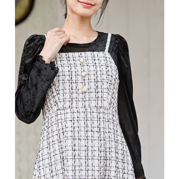 インナーＳＥＴツイードフレアーキャミワンピース | rps | 詳細画像16 