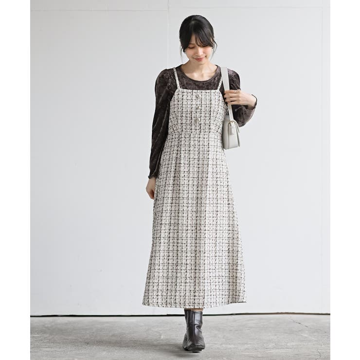 インナーＳＥＴツイードフレアーキャミワンピース | rps | 詳細画像2 