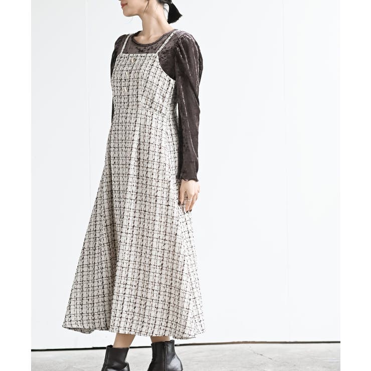 インナーＳＥＴツイードフレアーキャミワンピース | rps | 詳細画像3 