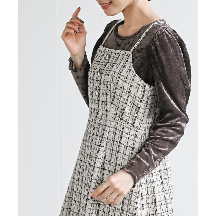 インナーＳＥＴツイードフレアーキャミワンピース | rps | 詳細画像7 