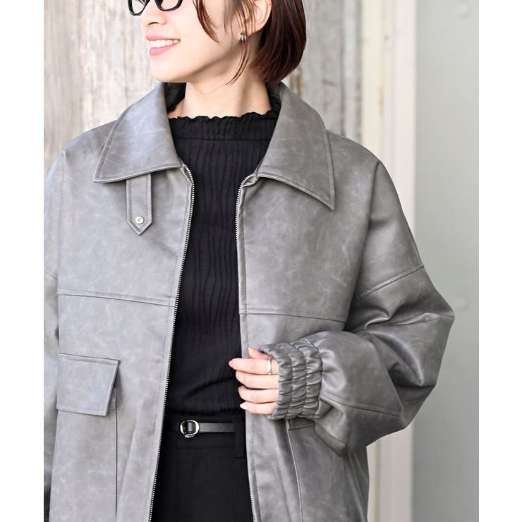 合皮ビッグブルゾン | rps | 詳細画像33 