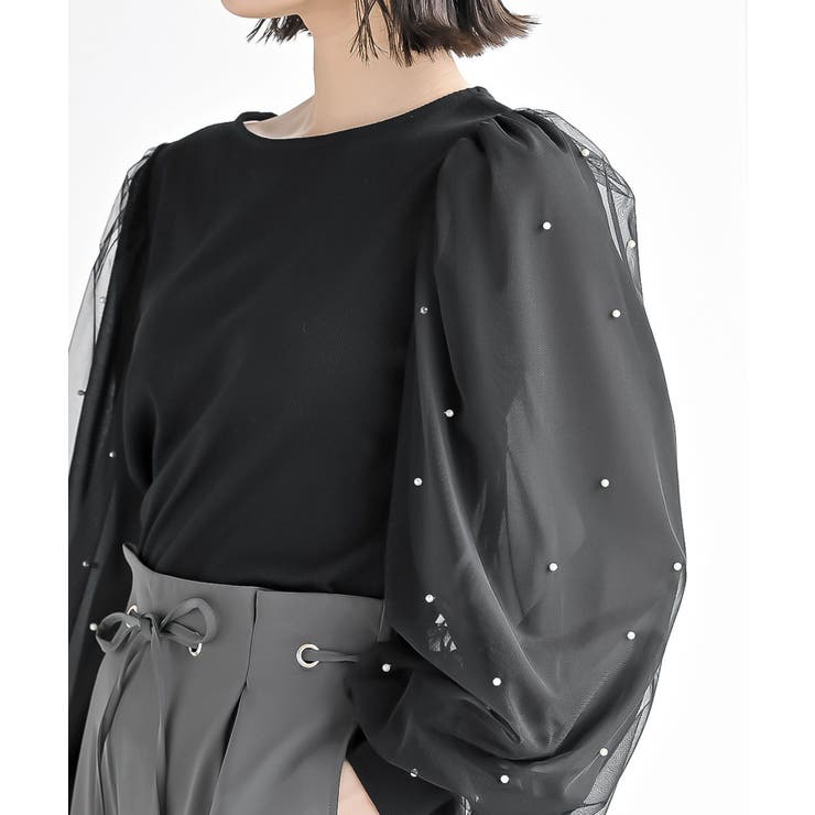 チュールパールスリーブカットプルオーバー | rps | 詳細画像15 