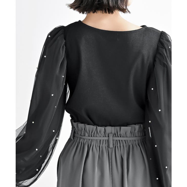 チュールパールスリーブカットプルオーバー | rps | 詳細画像16 