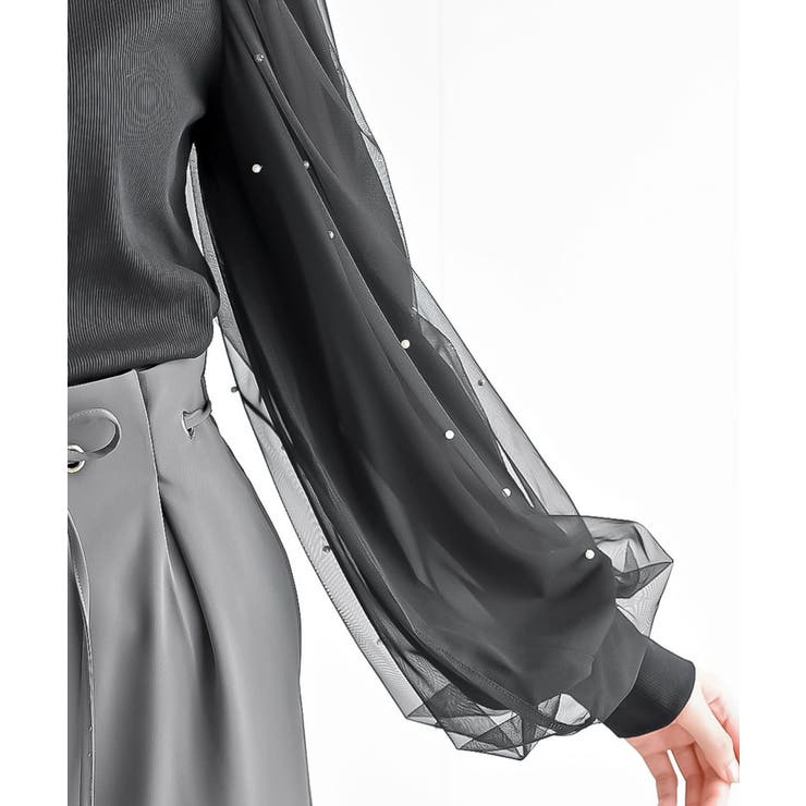 チュールパールスリーブカットプルオーバー | rps | 詳細画像17 