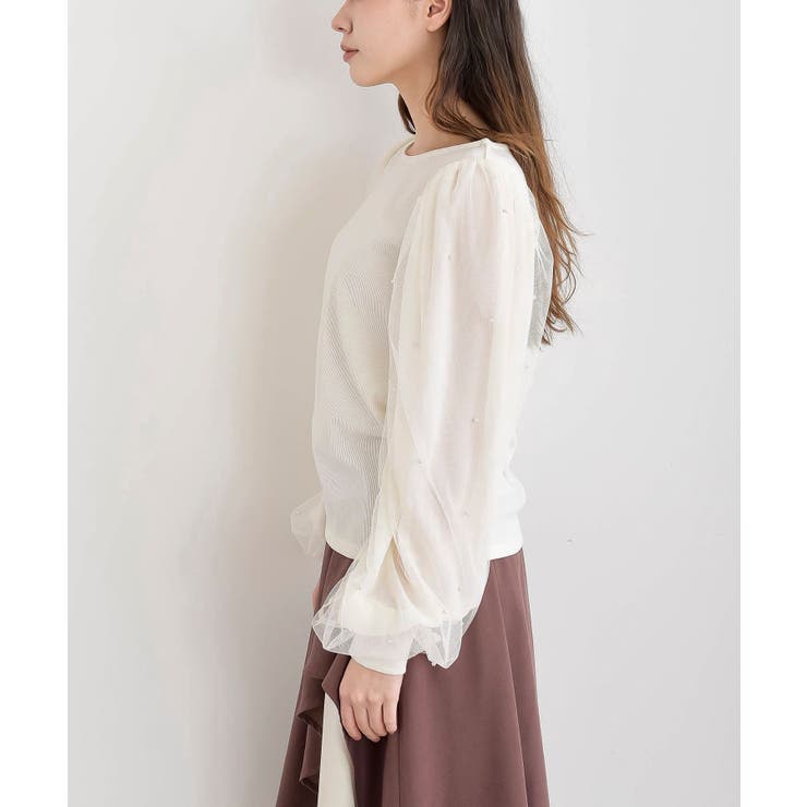 チュールパールスリーブカットプルオーバー | rps | 詳細画像18 