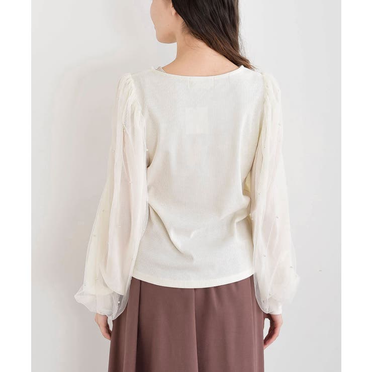 チュールパールスリーブカットプルオーバー | rps | 詳細画像19 