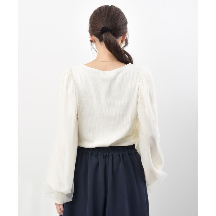 チュールパールスリーブカットプルオーバー | rps | 詳細画像23 