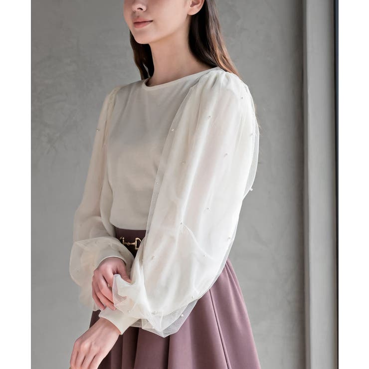 チュールパールスリーブカットプルオーバー | rps | 詳細画像7 