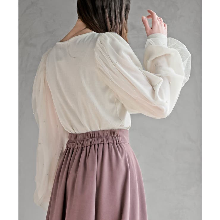 チュールパールスリーブカットプルオーバー | rps | 詳細画像8 