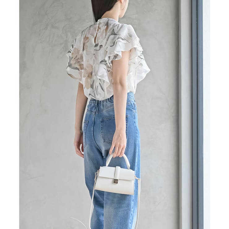 ジャガード花柄フリルブラウス[品番：RPSW0003728]｜rps（アール