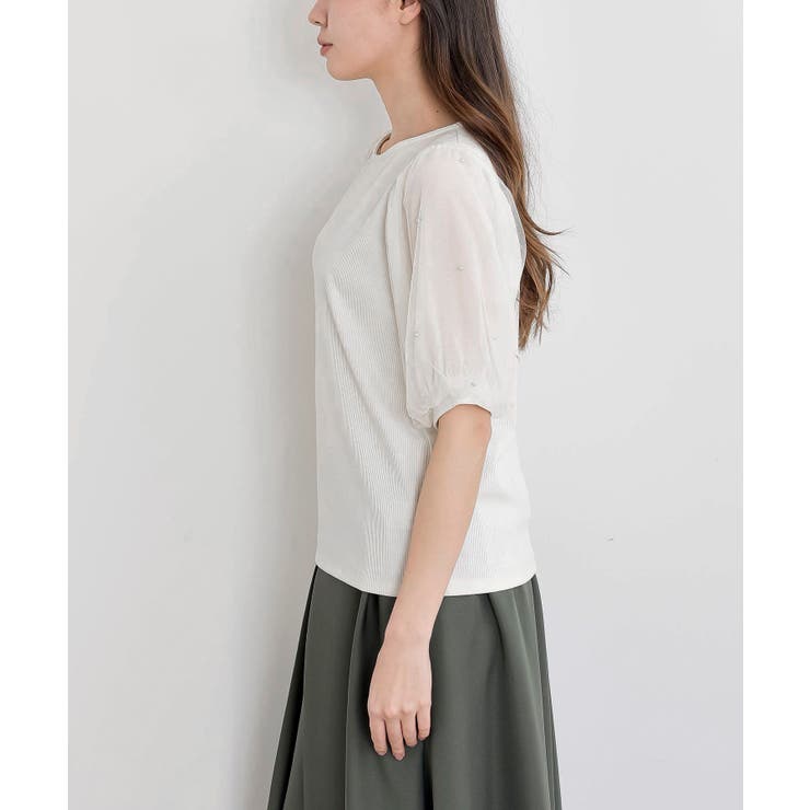 チュールパールハーフスリーブカットプルオーバー | rps | 詳細画像19 