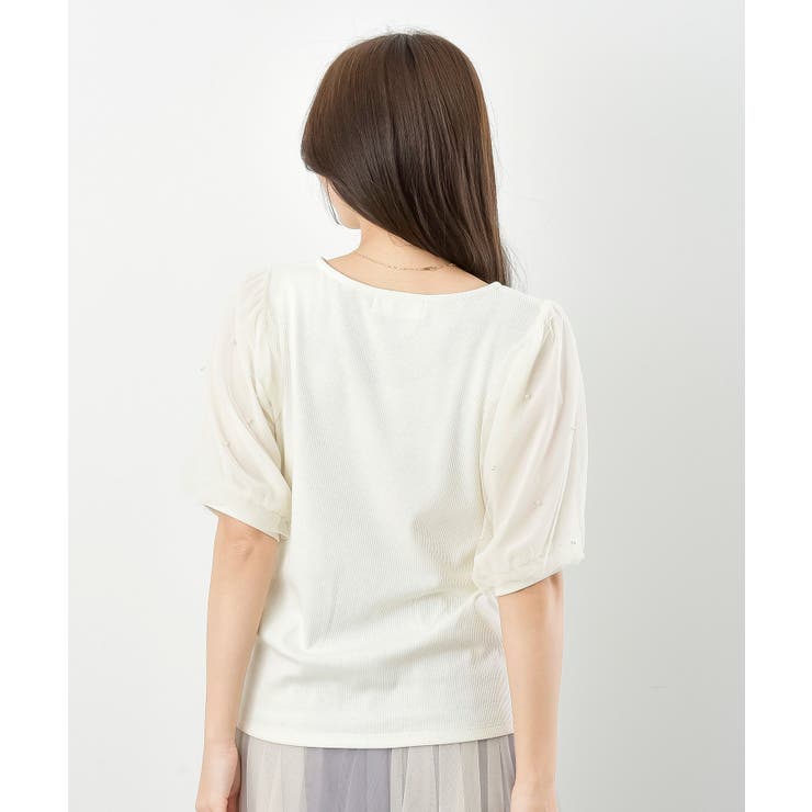 チュールパールハーフスリーブカットプルオーバー | rps | 詳細画像23 